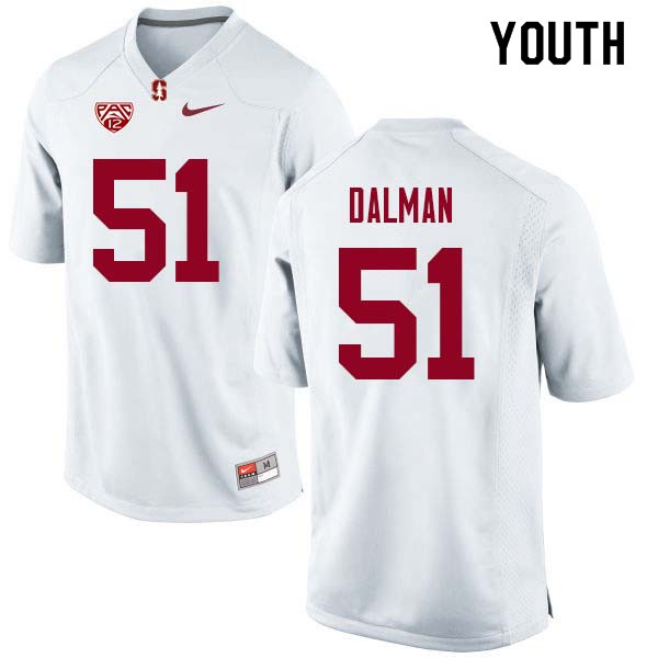 Youth Stanford Cardinal #51 Drew Dalman College Football Jerseys Sale-White